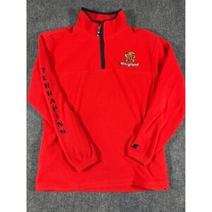 Vintage Maryland Terrapins Sweater Large Starter Fleece Pullover Sweatshirt Zip